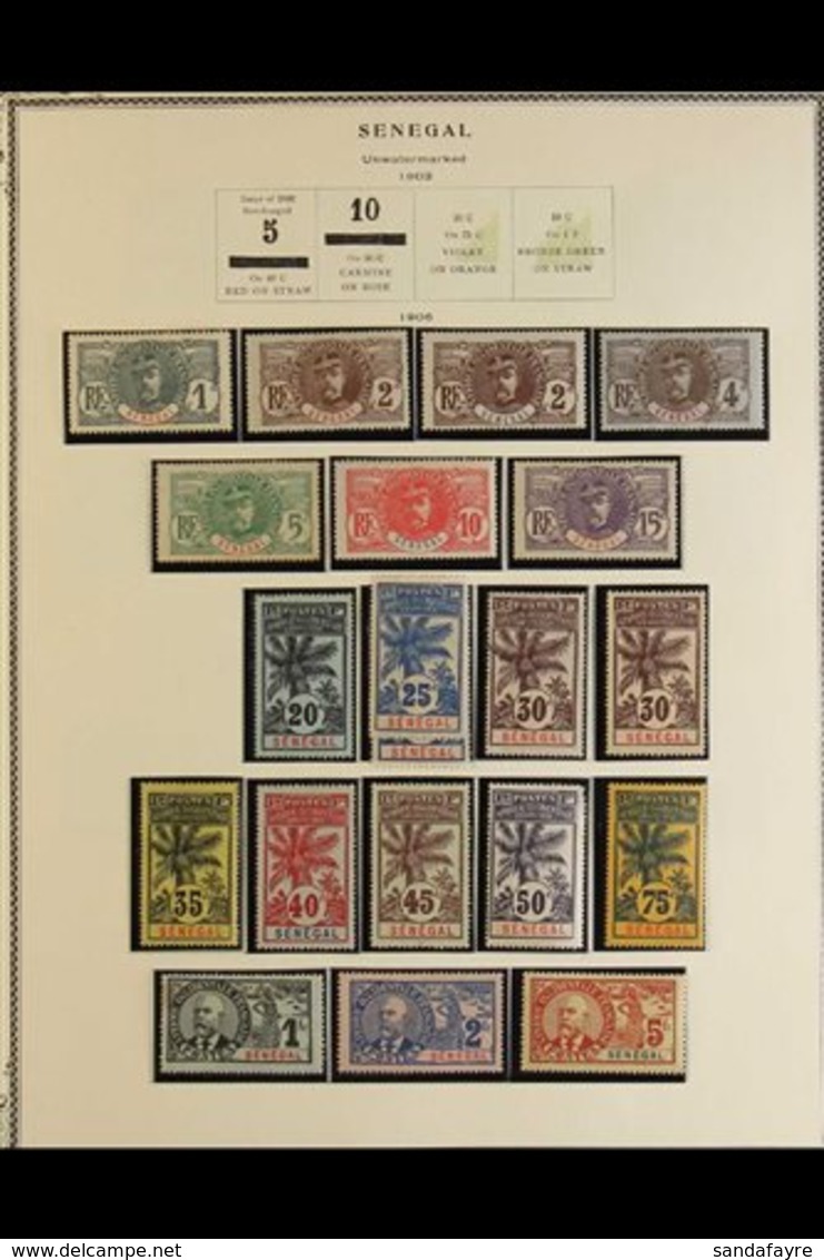 \Y SENEGAL\Y 1906-1944 MINT COLLECTION (Ex Alphonse) Presented On Printed "Scott" Album Pages. Highly Complete For The P - Other & Unclassified
