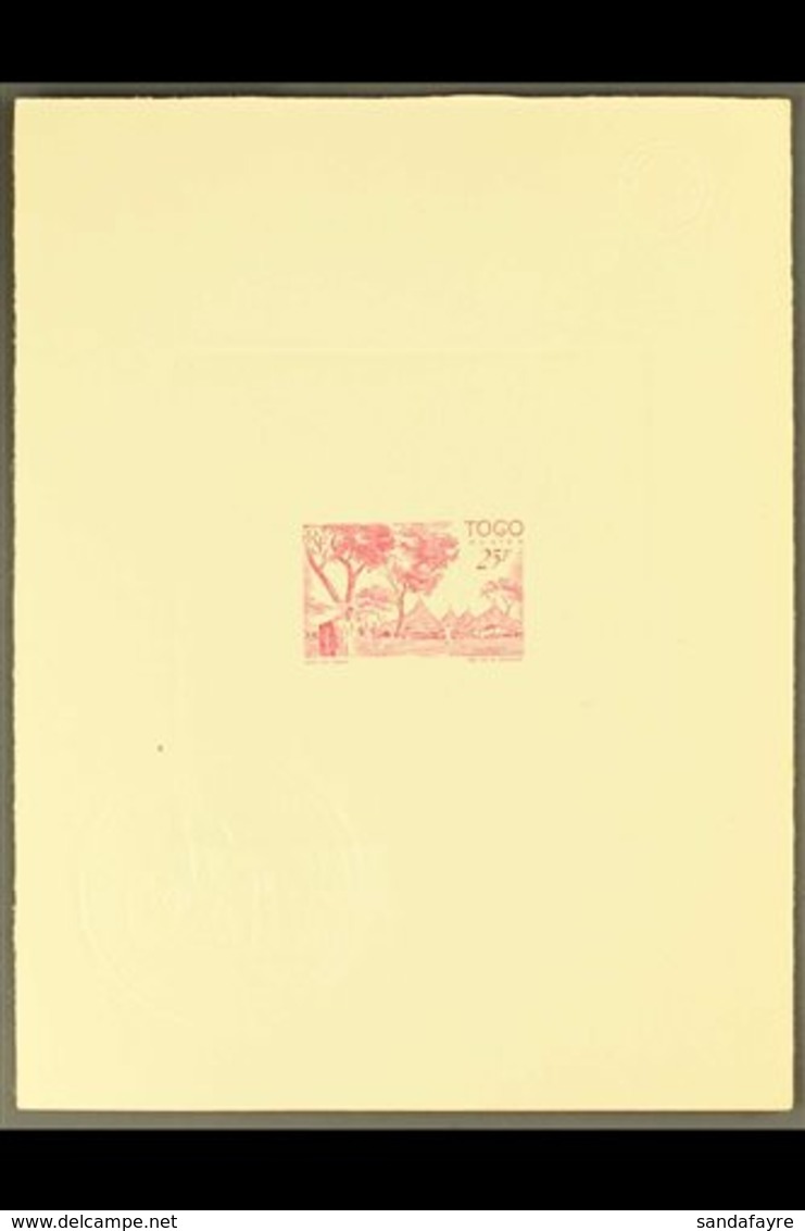 \Y TOGO\Y 1947 1fr20 And 25fr Postage Issues As Superb IMPERF SUNKEN DIE PROOFS Printed In Issued Colours On Card, As Yv - Sonstige & Ohne Zuordnung