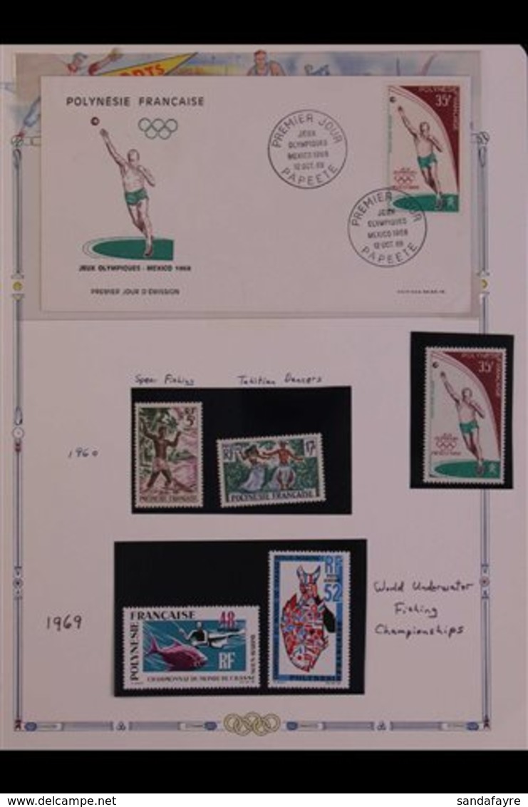 \Y POLYNESIA - SPORT TOPICAL COLLECTION\Y 1960-1998 (mostly Pre-1980) Very Fine Collection Of Never Hinged Mint Stamps A - Other & Unclassified