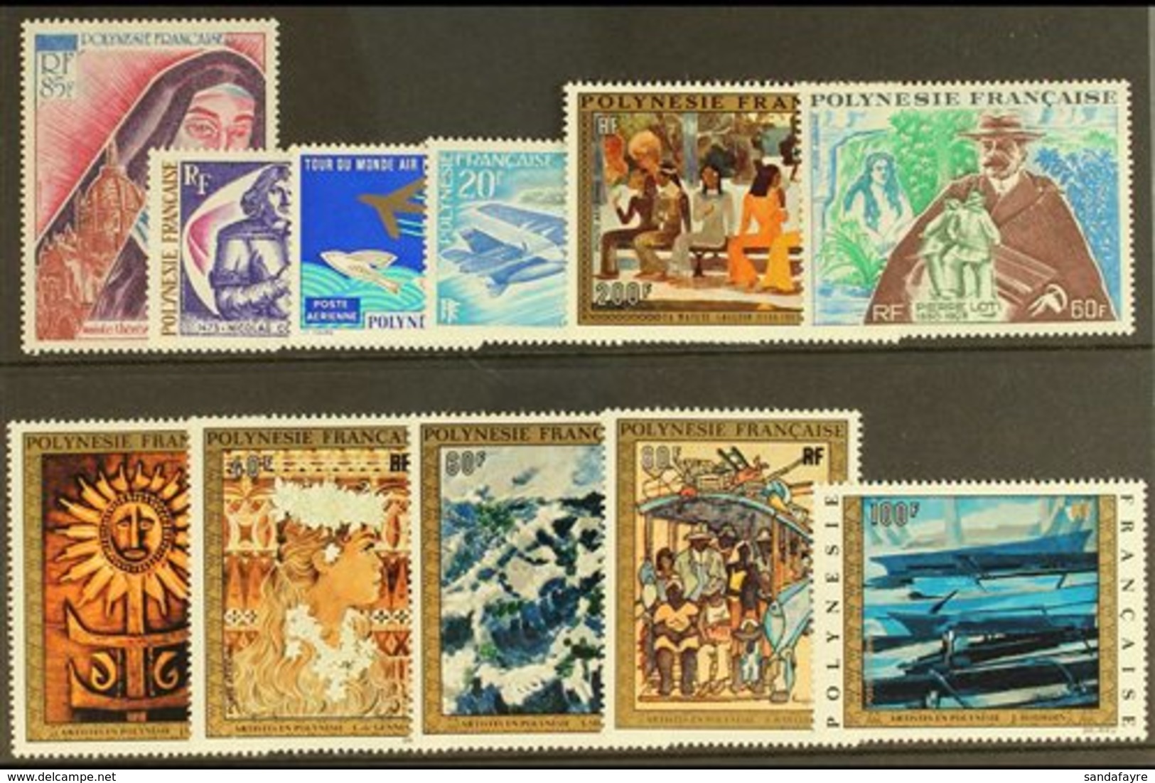 \Y POLYNESIA\Y 1973 COMPLETE AIR POST YEAR SET, Yv 71/81, Never Hinged Mint (11 Stamps) For More Images, Please Visit Ht - Autres & Non Classés