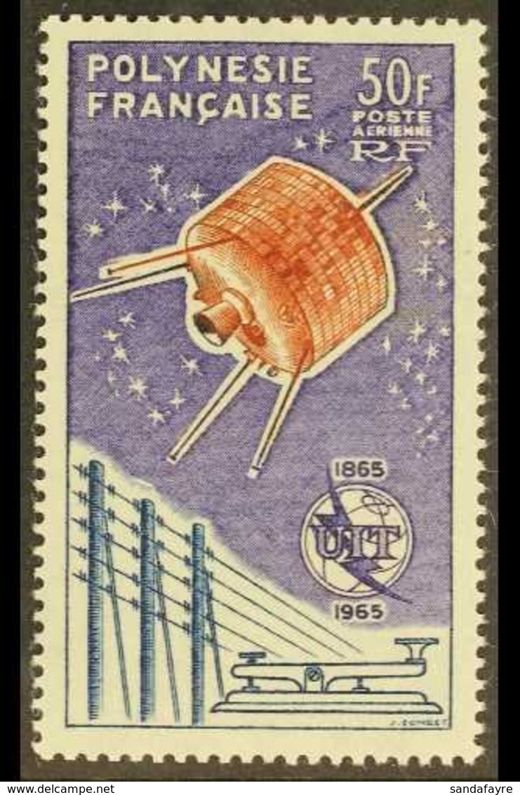 \Y POLYNESIA\Y 1965 Telecom Brown, Blue & Lilac, Yv 10, Never Hinged Mint For More Images, Please Visit Http://www.sanda - Sonstige & Ohne Zuordnung