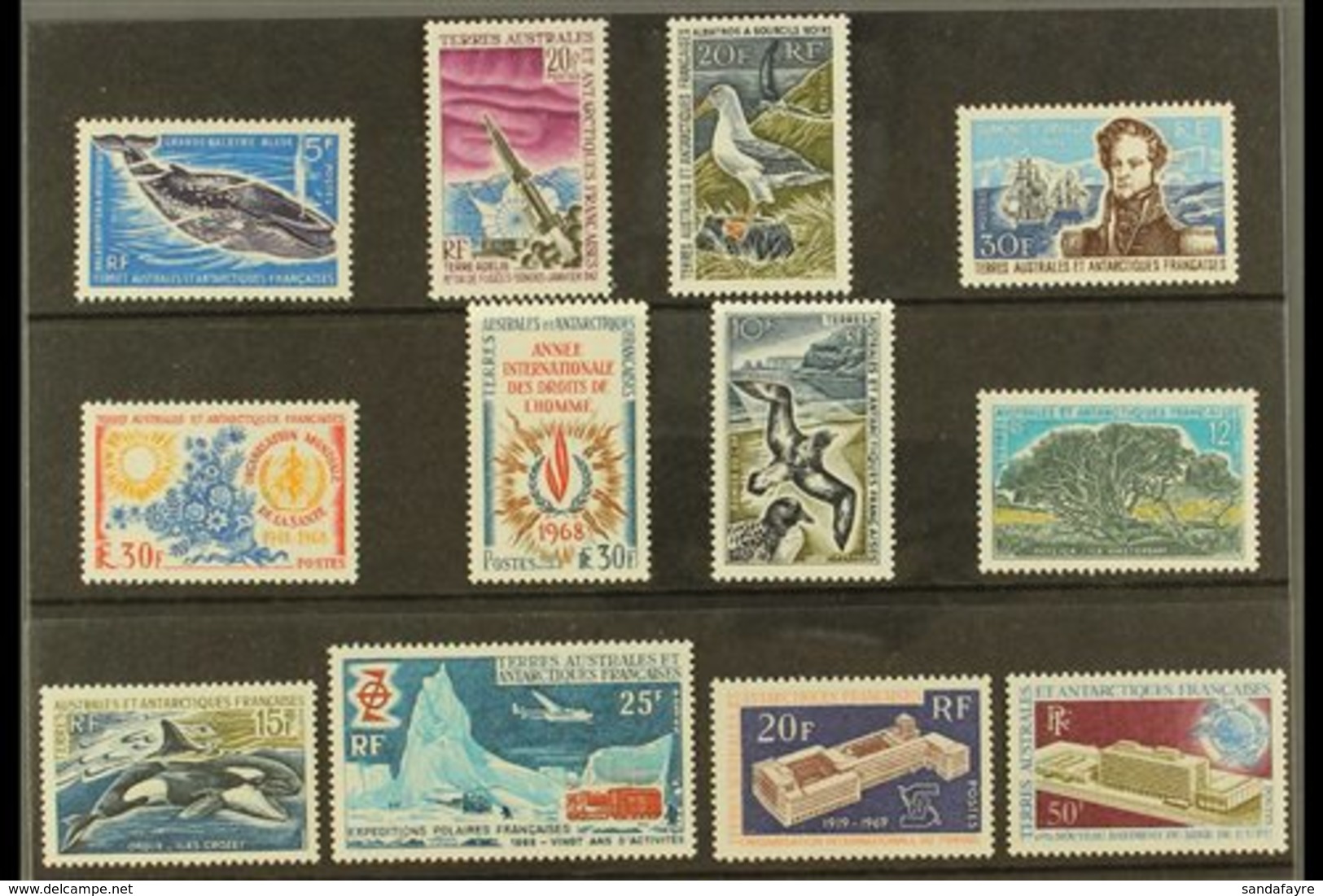 \Y TAAF\Y 1966-1970 Superb Never Hinged Mint COMPLETE RUN Of Postage Issues From 1966 5f Blue Whale Through To 1970 50f  - Sonstige & Ohne Zuordnung