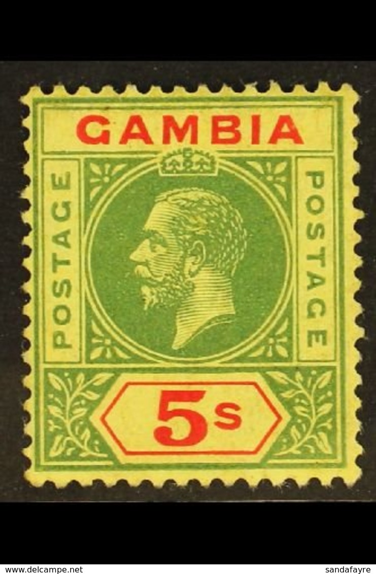 \Y 1912-22\Y 5s Green & Red On Pale Yellow, SG 102, Very Fine Mint, Fresh. For More Images, Please Visit Http://www.sand - Gambia (...-1964)
