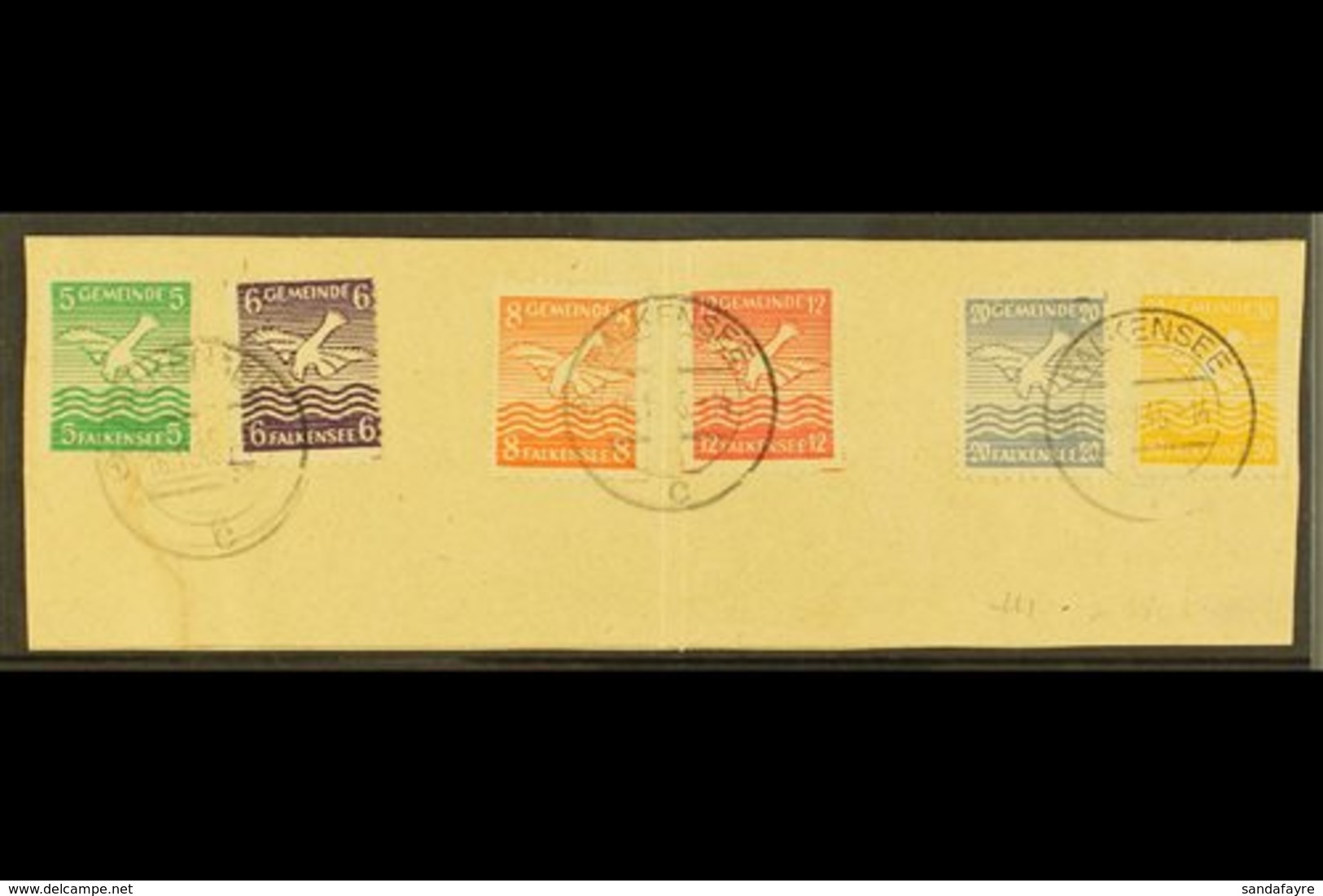\Y FALKANSEE\Y 1945 Bird Definitive Set On Piece, Mi 1/6, Fine Used (6 Stamps) For More Images, Please Visit Http://www. - Other & Unclassified