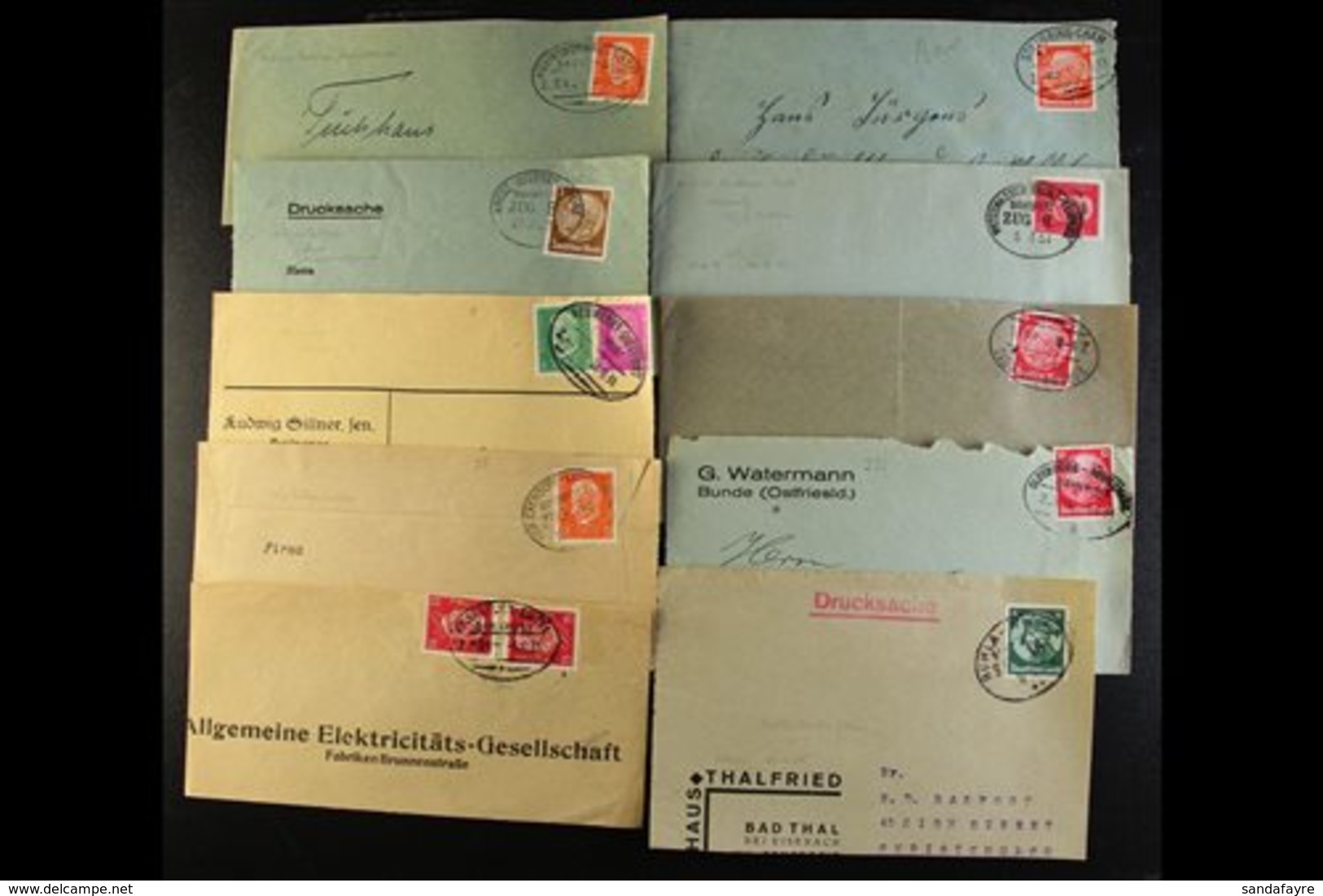\Y 1930's RAILWAY TRAVELLING POST OFFICES POSTMARKS.\Y An Interesting Holding Of Part Covers & Cover Fronts Bearing Chie - Autres & Non Classés