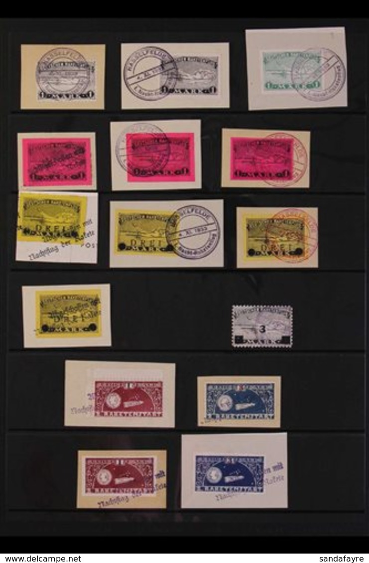 \Y ROCKET POST LOCAL STAMPS\Y 1933-1934 SUPERB USED COLLECTION On Stock Pages, Most Stamps Are On Pieces With Complete S - Autres & Non Classés