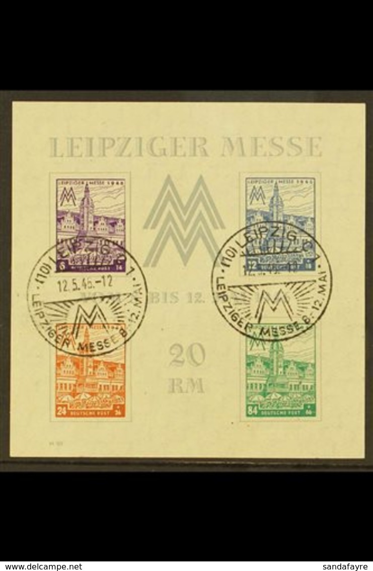 \Y RUSSIAN ZONE\Y 1946 IMPERF Leipzig Trade Fair Miniature Sheet, Mi Block 5ya, Never Hinged Mint With Special Cancels.  - Autres & Non Classés