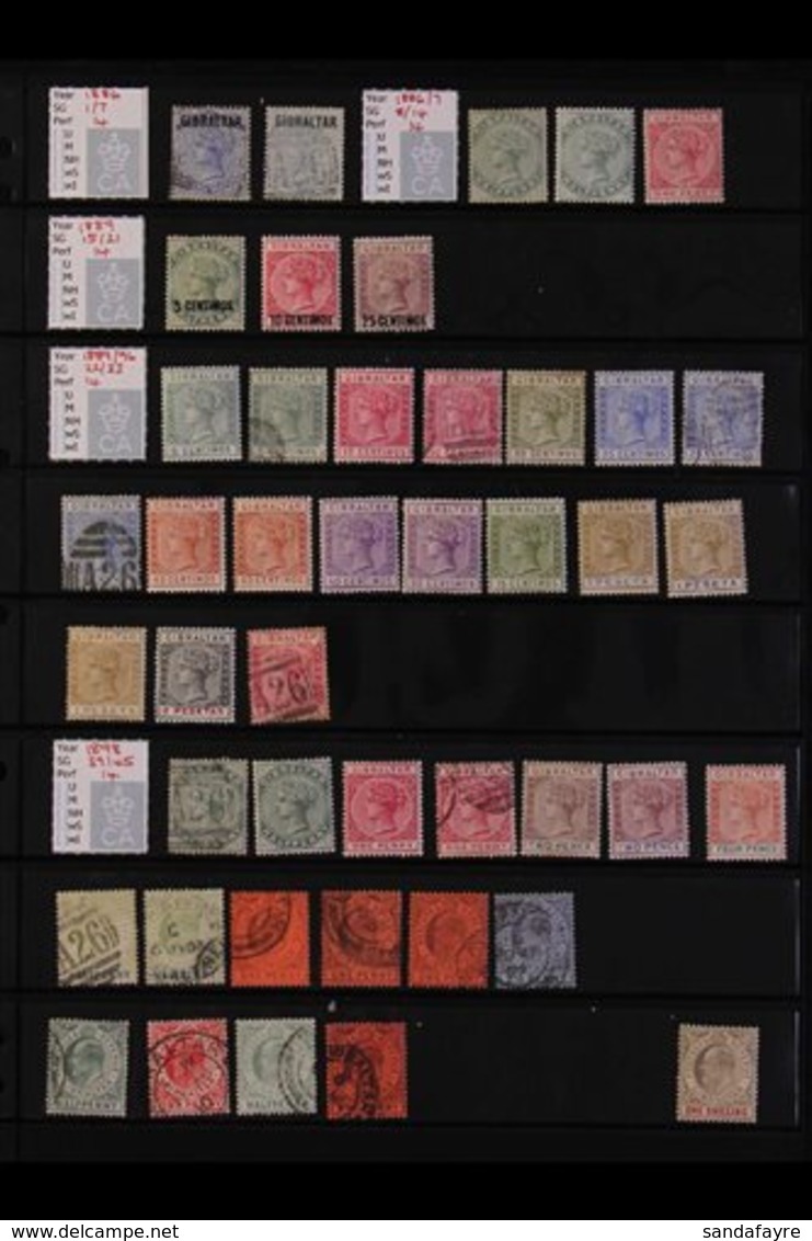 \Y 1886-1997 MINT & USED COLLECTION / ACCUMULATION\Y On Stock Pages, We See QV Mint & Used Range With 1889-96 To Both 1p - Gibraltar