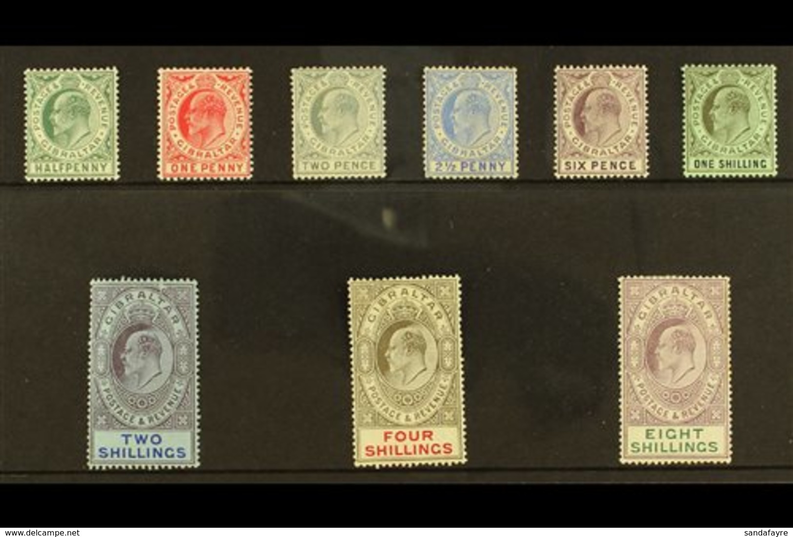 \Y 1906-11\Y KEVII New Colour Definitive Set, SG 66/74, Some Tiny Imperfections, Generally Fine Mint (9 Stamps) For More - Gibraltar