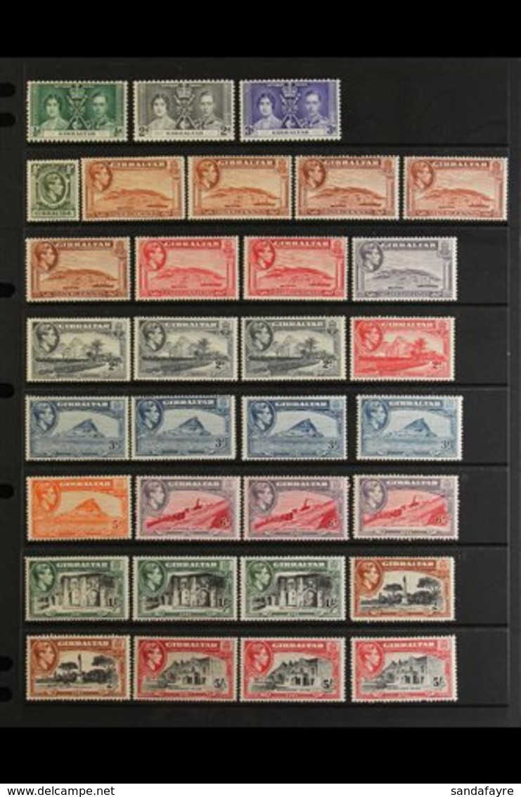 \Y 1937-1950 COMPLETE FINE MINT COLLECTION\Y On Stock Pages, ALL DIFFERENT, Includes 1938-51 Pictorials Set With Many Pe - Gibraltar