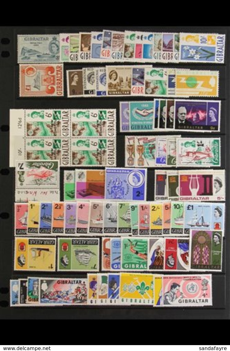 \Y 1954-1970 COMPLETE NEVER HINGED MINT COLLECTION\Y On Stock Pages, ALL DIFFERENT, Complete From 1954 Royal Visit Throu - Gibraltar