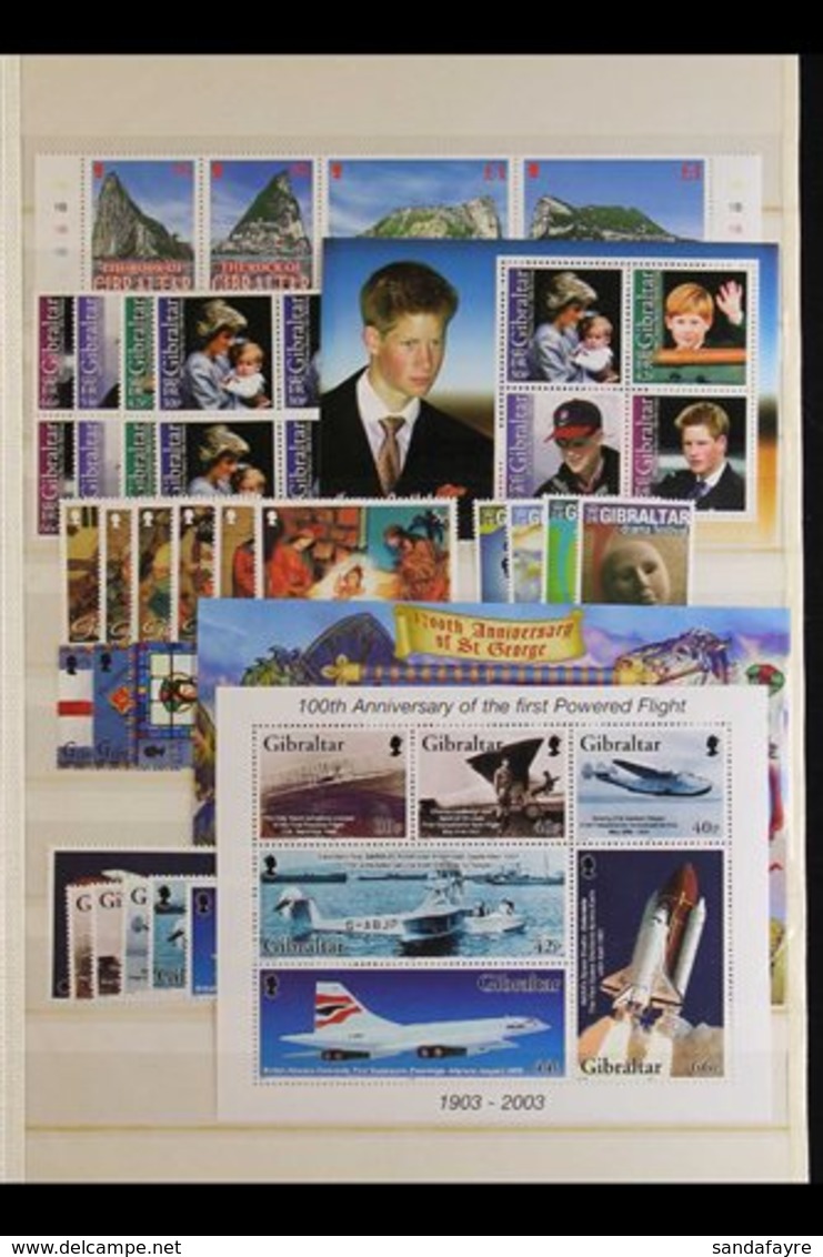\Y 2000-2005 COMPREHENSIVE SUPERB NEVER HINGED MINT COLLECTION\Y On Stock Pages, All Different Complete Sets, Mini-sheet - Gibraltar