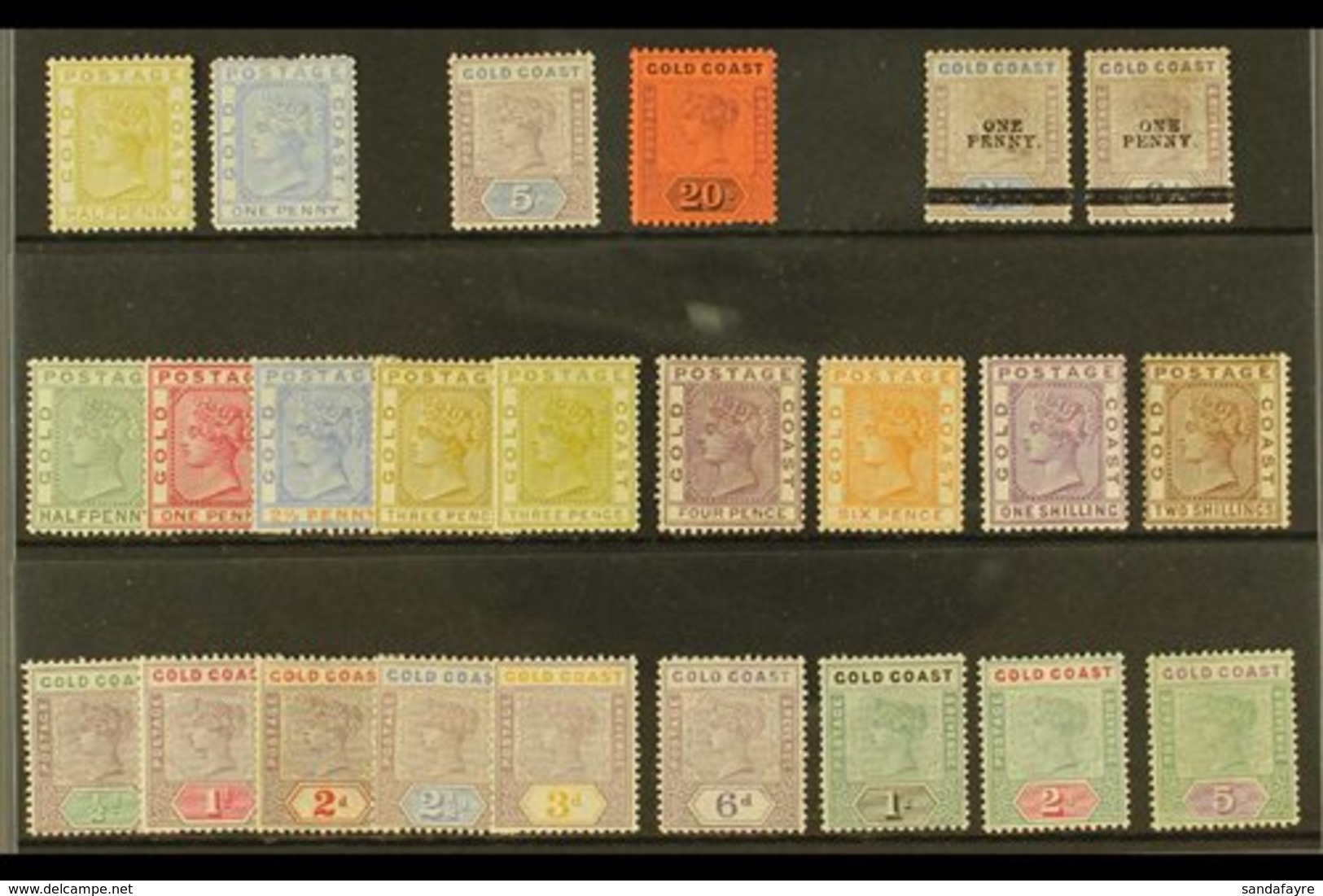 \Y 1876-1902 VICTORIA SELECTION.\Y An ALL DIFFERENT, Chiefly Mint Selection That Includes 1876-84 ½d (unused) & 1d, 1884 - Goldküste (...-1957)