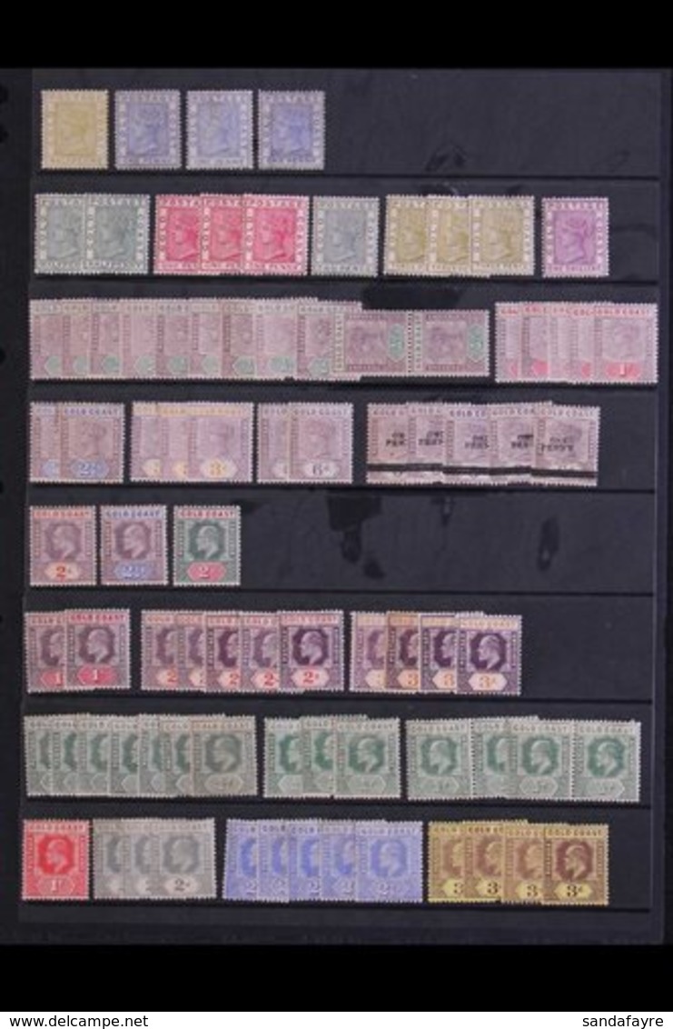 \Y 1876-1935 FINE MINT ACCUMULATION\Y With Light Duplication Neatly Arranged On Stock Pages, Includes 1876-84 ½d & 1d (x - Gold Coast (...-1957)