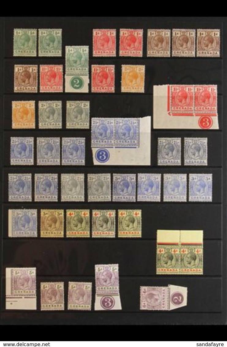 \Y 1921-36 MSCA WATERMARK ASSEMBLY.\Y A Most Interesting Mint Selection Presented On Stock Pages That Includes Definitiv - Grenada (...-1974)