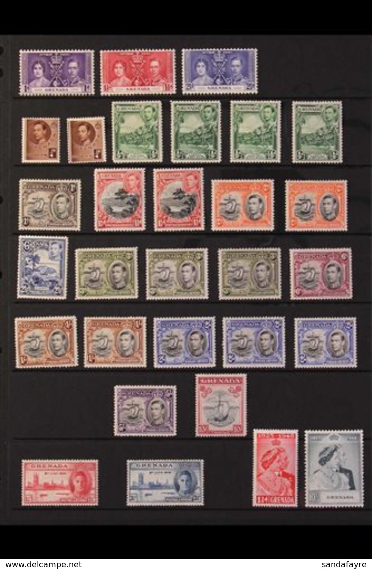 \Y 1937-52 MINT COLLECTION WITH "EXTRAS".\Y A Lovely, Complete "Basic" Collection With A Good Range Of Additional Shades - Grenada (...-1974)