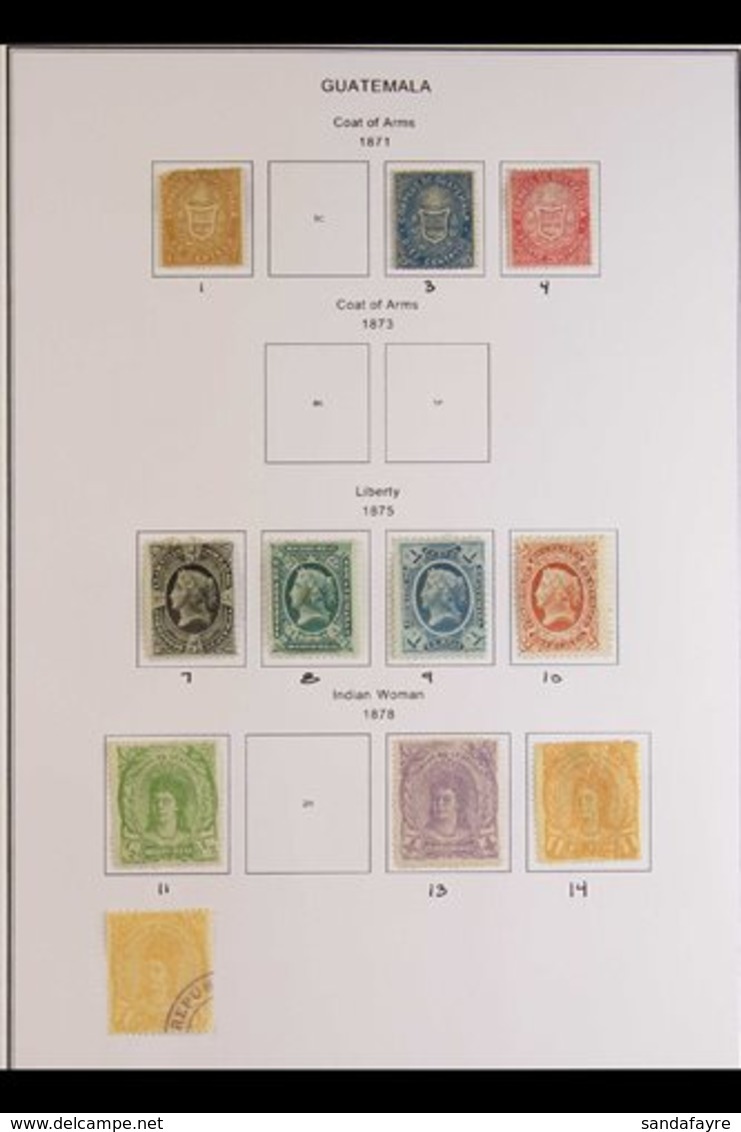 \Y 1871-1977 GOOD COLLECTION IN AN ALBUM\Y An Attractive Mint And Used Collection Which Includes 1871 1c, 10c, And 20c M - Guatemala
