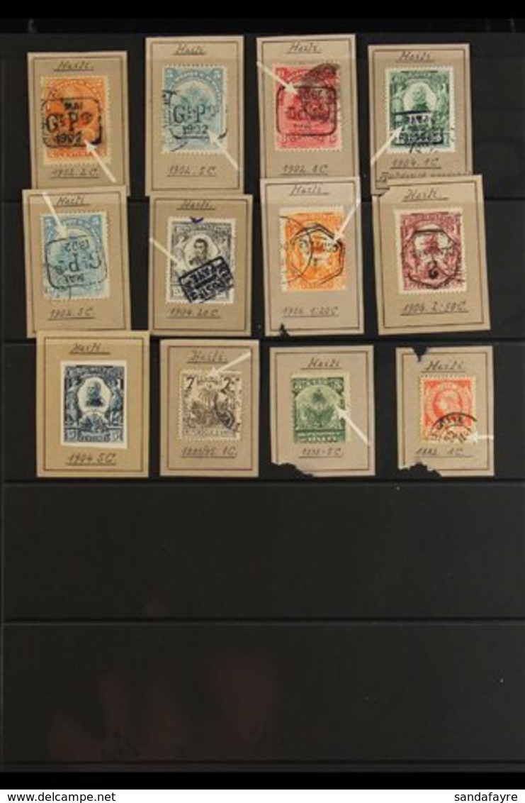\Y 1882-1906 ERRORS, VARIETIES, AND FLAWS\Y An Attractive & Interesting, Mint Or Used Group With Extra Line Of Perfs To  - Haïti