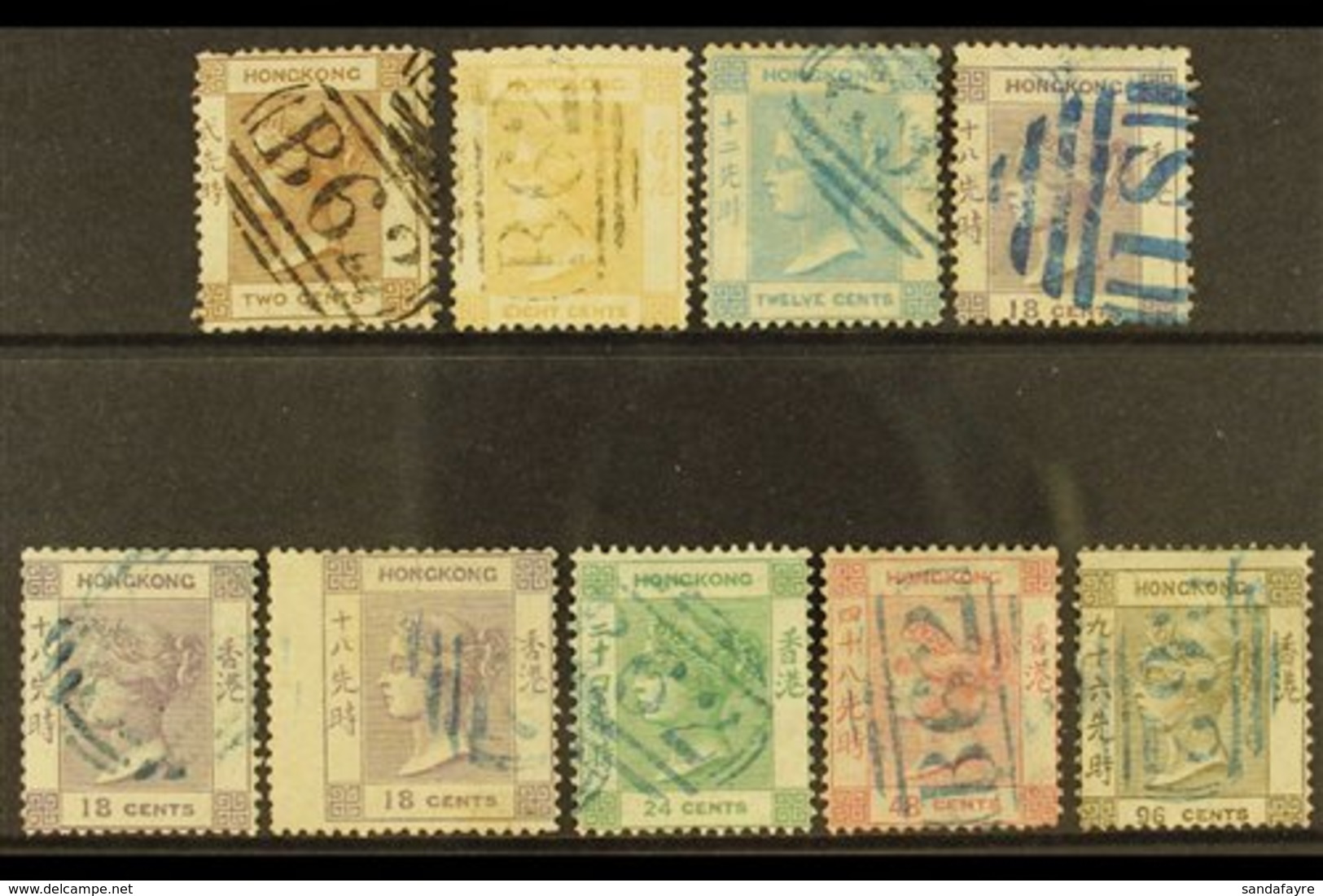 \Y 1862-63\Y NO WATERMARK Used Selection On A Stock Card, Some With Small Faults. Includes ALL Values Of The Set,  The 9 - Autres & Non Classés