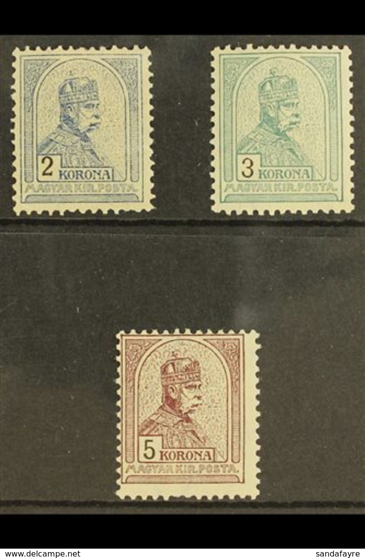 \Y 1900\Y 2k, 3k And 5k Franz Josef High Values, Mi 68/70A, Very Fine And Fresh Mint. Cat €800 (£680) (3 Stamps) For Mor - Other & Unclassified