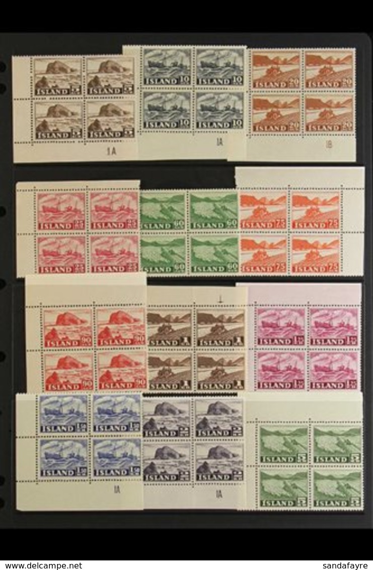 \Y 1950-4\Y 5a To 5kr Definitives Complete In BLOCKS OF FOUR, Some Values In Cylinder Blocks, SG 296/307, Never Hinged M - Sonstige & Ohne Zuordnung