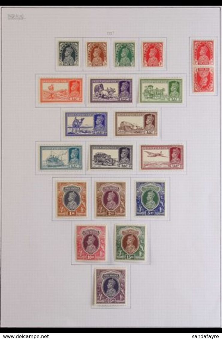 \Y 1937-51 VERY FINE MINT KGVI COLLECTION\Y Written Up On Pages, Incl. 1937-40 Set, 1940-43 Set, 1948 Gandhi Set, 1949-5 - Sonstige & Ohne Zuordnung