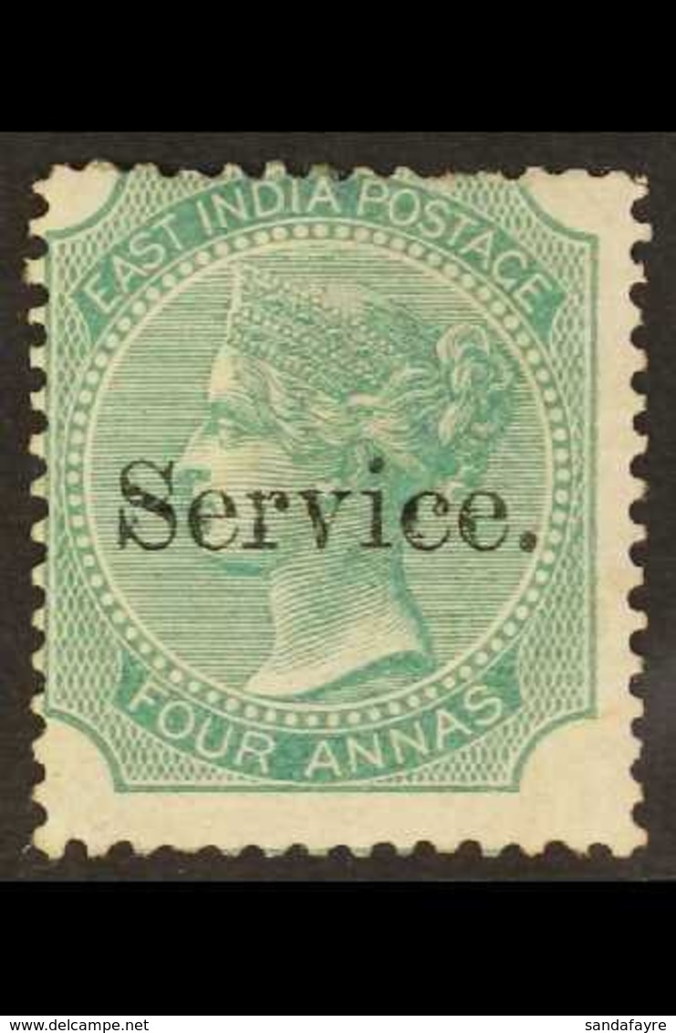 \Y OFFICIAL\Y 1866-72 4a Green Die I With Smaller "Service." Overprint, SG O14, Mint Regummed, Tiny Pinhole And Some Sho - Other & Unclassified