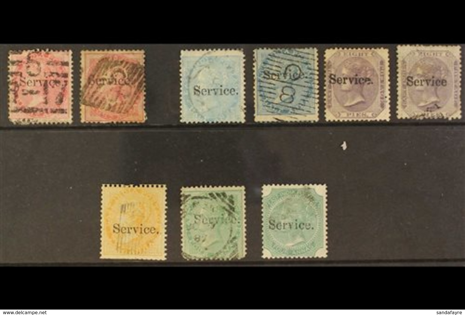 \Y OFFICIALS\Y 1866-72 No Watermark 8a (x2) Used And Watermark Elephant's Head ½a (x2), 8p (x2, One Unused), 2a & Both 4 - Sonstige & Ohne Zuordnung