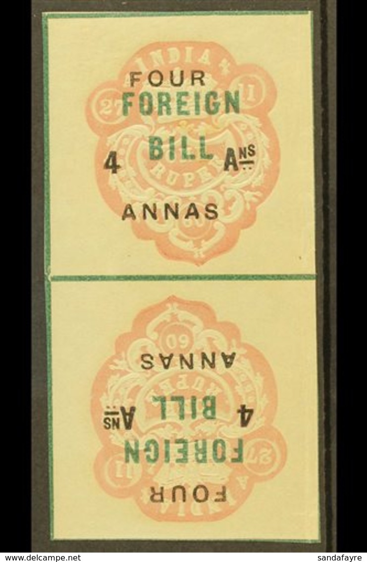 \Y REVENUE\Y 1860 4a Red & Green "Tete-beche" FOREIGN BILL, Barefoot 19a Fine Mint For More Images, Please Visit Http:// - Autres & Non Classés