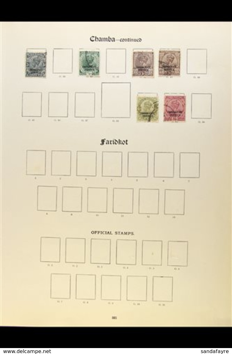 \Y CHAMBA\Y 1887-1937 USED COLLECTION On Imperial Pages With QV To 12a Inc 2a6p, KEVII To 1r, KGV To 3a. Officials With  - Other & Unclassified