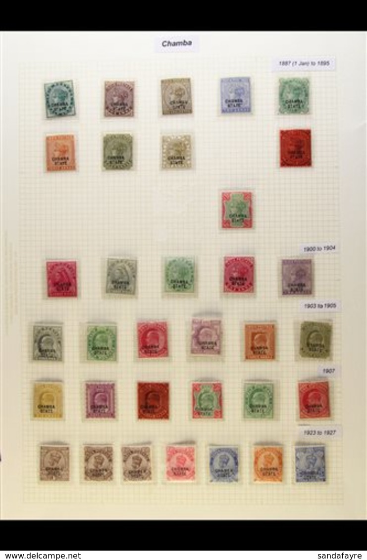 \Y CHAMBA\Y 1887-1942 FINE MINT COLLECTION In Hingeless Mounts On Leaves, All Different, Inc 1887-95 Most Vals To 1r Inc - Other & Unclassified