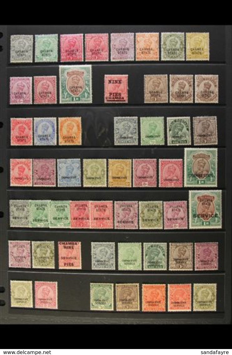 \Y CHAMBA\Y 1911-1939 MINT KGV COLLECTION On A Stock Page. Includes 1913 Set To 1r, 1927 Range With Most Values To 1r, O - Other & Unclassified