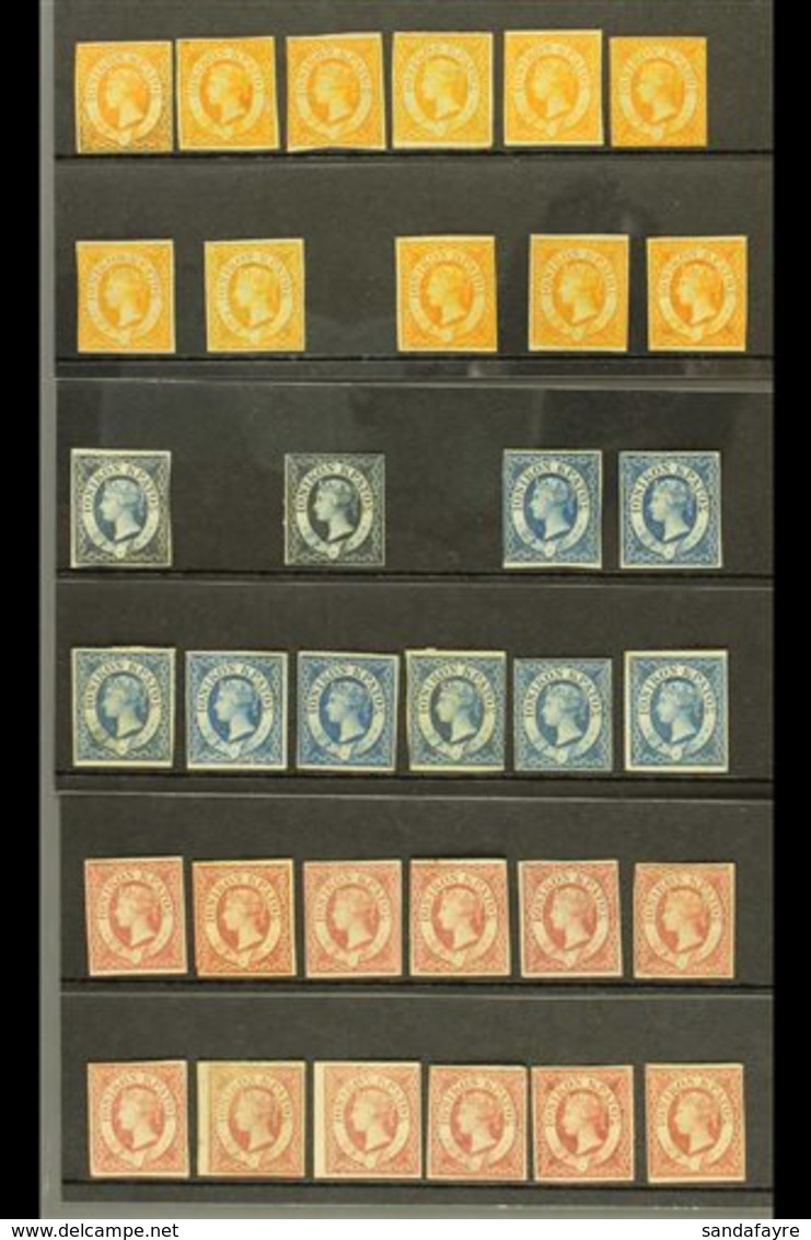 \Y 1859\Y Unusual Study Group Of Mint/unused Issues, SG 1-3,  Comprising (½d) Orange (12), (1d) Blue (11), (2d) Carmine  - Ionian Islands