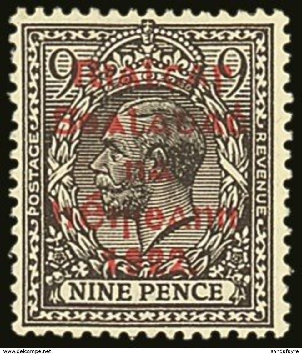 \Y 1922 SCARCE VARIETY.\Y 9d Agate Thom Overprint Showing BREAK IN LINE OVER "P" (of "Postage" At Left), Hibernian T35b, - Other & Unclassified