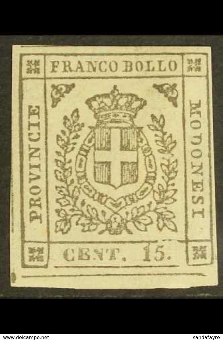 \Y MODENA\Y 1859 15c Grey Black, Provisional Govt, Sass 14b, Very Fine Mint Og. Cat Sass €900 (£800) For More Images, Pl - Non Classés