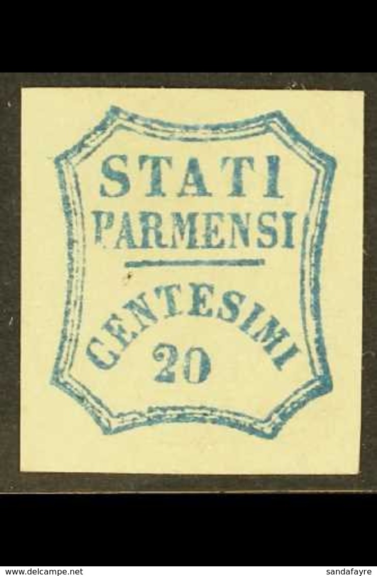 \Y PARMA\Y 1859 20c Blue Provisional Govt, Sass 15, Superb Mint Og. Cat €2000 (£1785) For More Images, Please Visit Http - Non Classés