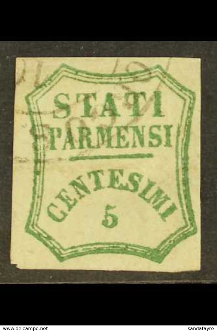 \Y PARMA\Y 1859 5c Blue Green, Provisional Govt, Sass 12, Fine Used With Good Clear Margins All Round And Neat Part Borg - Non Classés