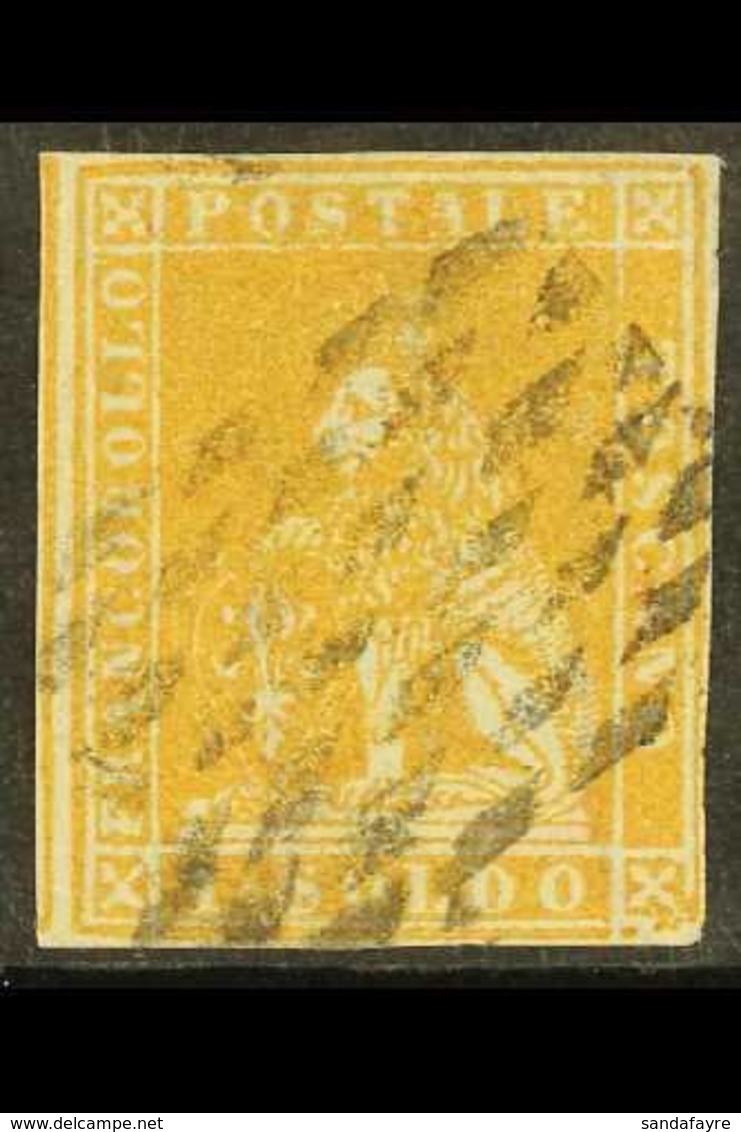 \Y TUSCANY\Y 1857 1s Ochre, Wmk Wavy Lines, Sass 11, Very Fine Used. Lovely Example Of This Delicate Stamp With Clear To - Unclassified