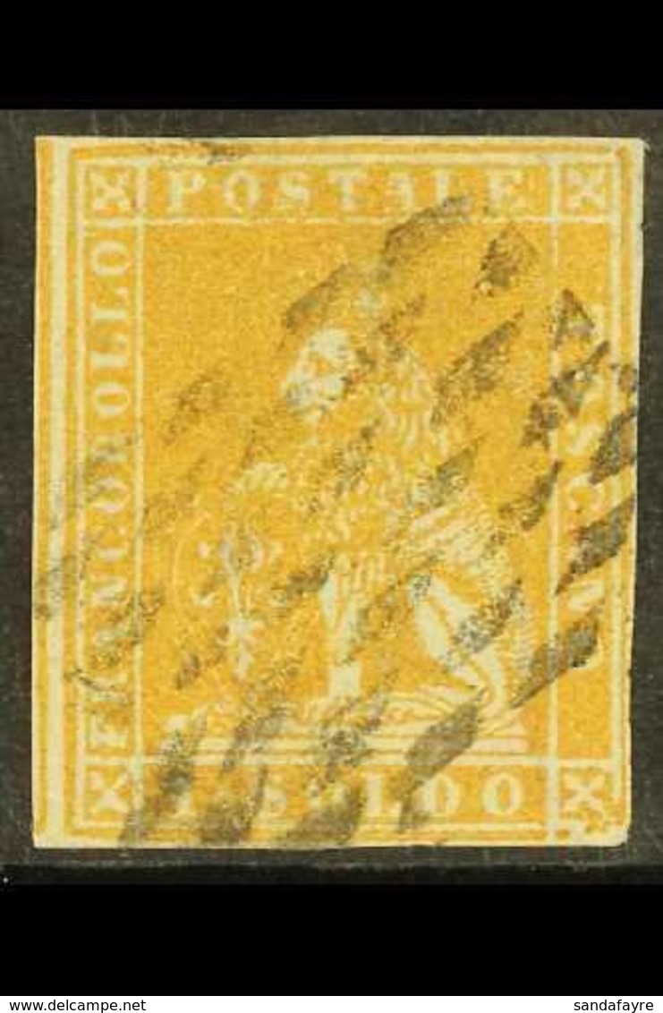 \Y TUSCANY\Y 1857 1s Ochre, Wmk Wavy Lines, Sass 11, Very Fine Used. Lovely Example Of This Delicate Stamp With Clear To - Non Classés