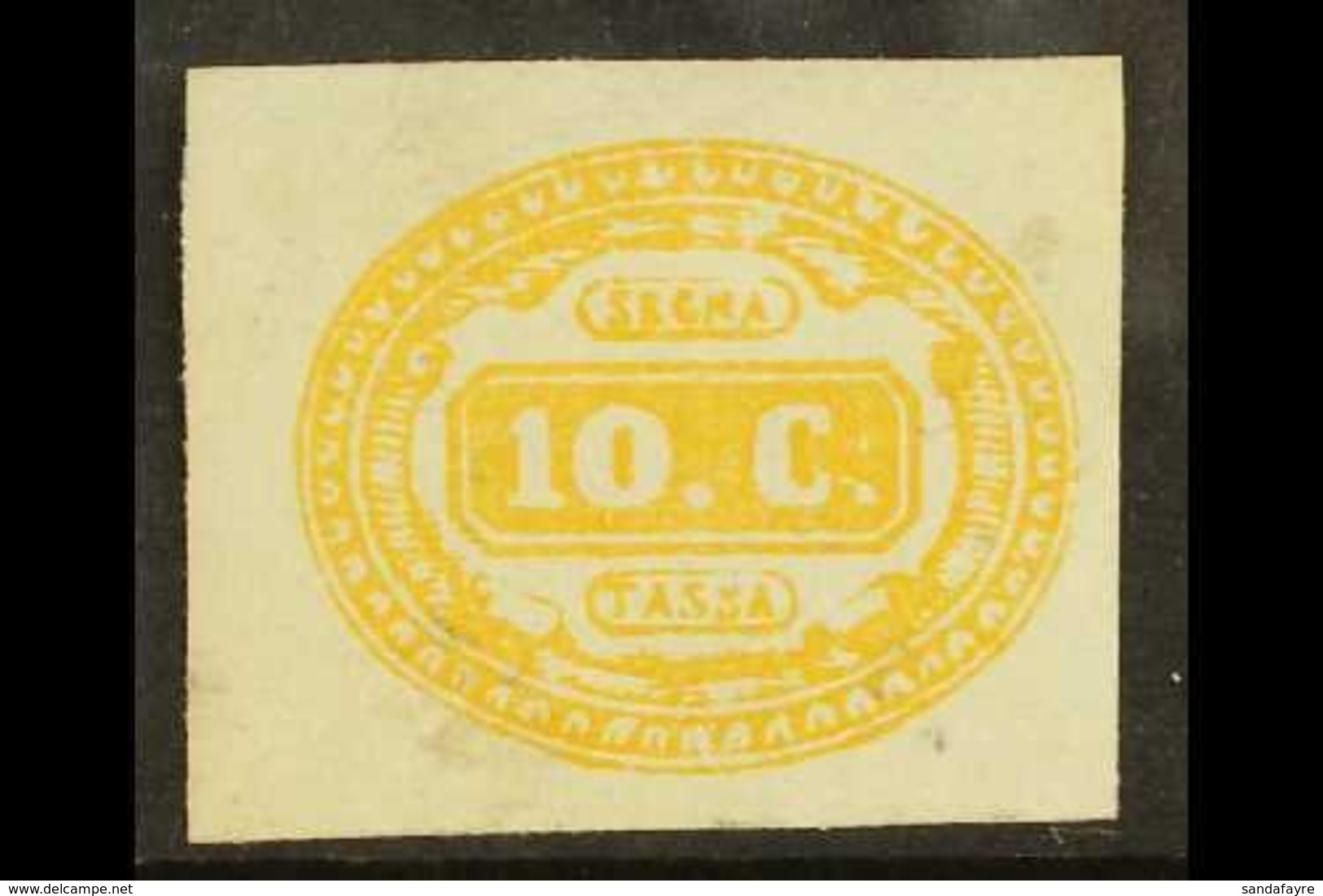 \Y POSTAGE DUES\Y 1863 10c Yellow Postage Due, Sass 1, Superb Mint Original Gum With Large Clear Margins. Raybaudi Photo - Unclassified