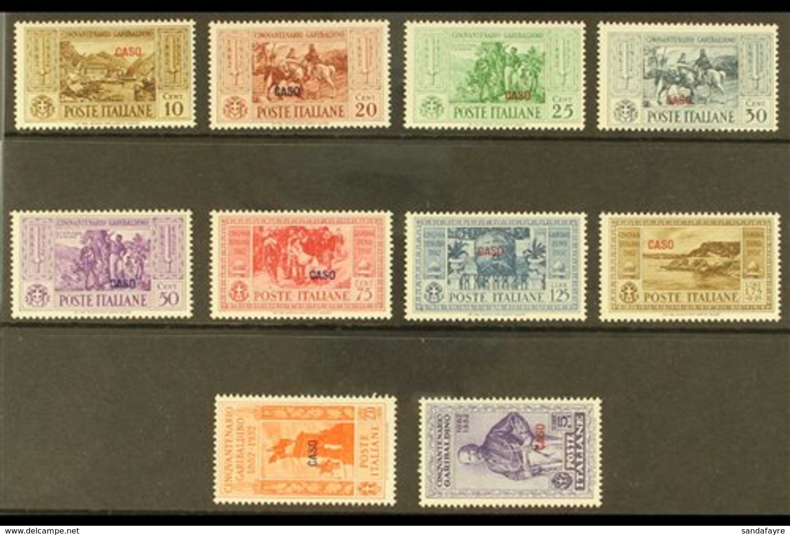 \Y CASO\Y 1932 Garibaldi "CASO" Overprints Complete Set (SG 89/98 B, Sassone 17/26), Never Hinged Mint, Fresh. (10 Stamp - Sonstige & Ohne Zuordnung