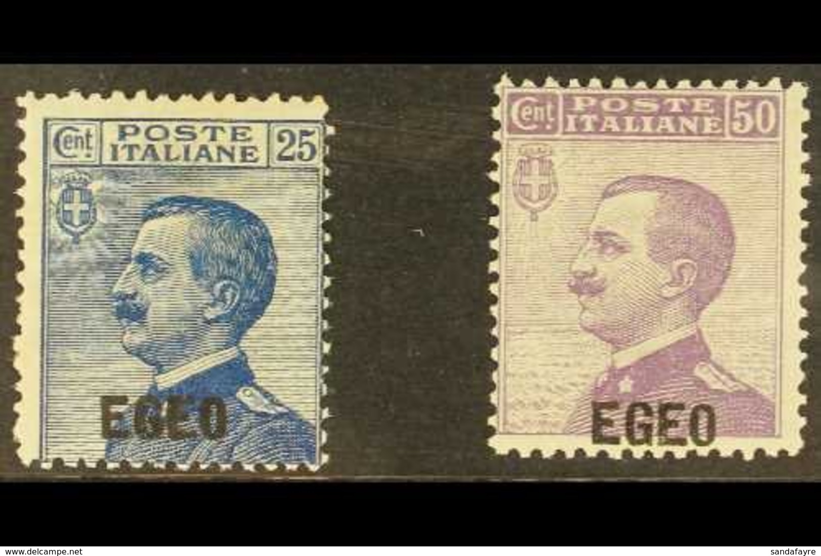 \Y EGEO (DODECANESE ISLANDS)\Y 1912 Overprints Complete Set (SG 1/2, Sassone 1/2), Fine Mint, Fresh. (2 Stamps) For More - Other & Unclassified