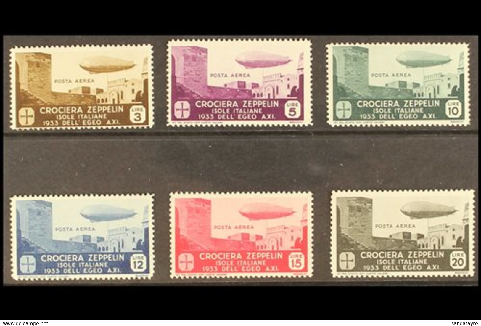 \Y EGEO (DODECANESE ISLANDS)\Y 1933 Air Airship Graf Zeppelin Complete Set (SG 116/21, Sassone 22/27), Very Fine Mint, V - Sonstige & Ohne Zuordnung