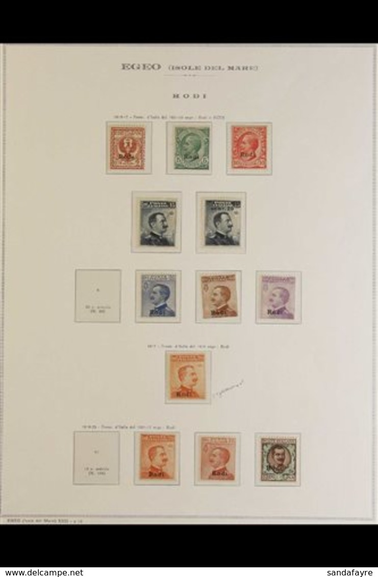 \Y RODI\Y 1912-1922 "Rodi" Local Overprints Fine Mint (some Never Hinged) Collection On A Hingeless Page, All Different, - Other & Unclassified