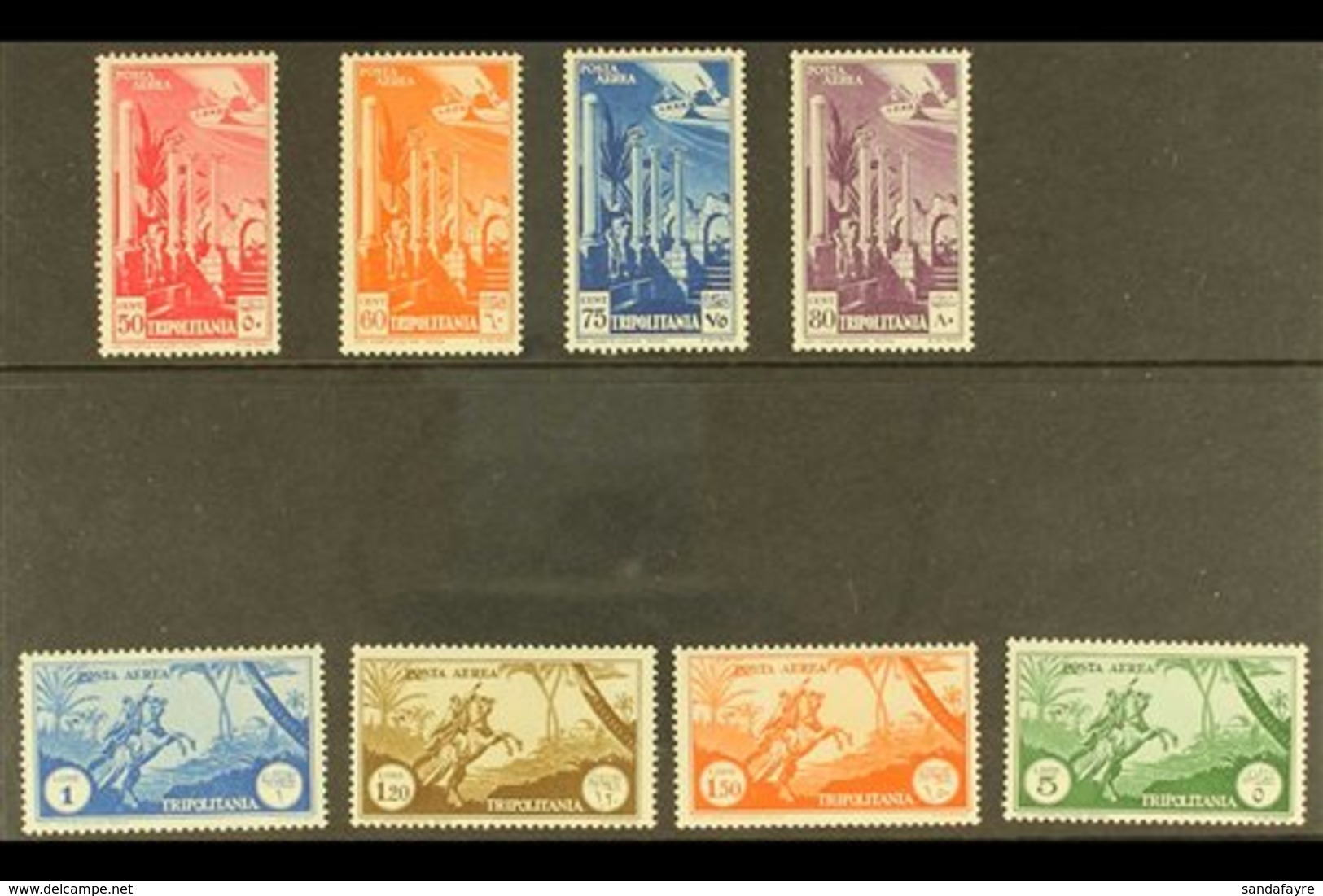 \Y TRIPOLITANIA\Y 1931-32 Air Complete Set (Sassone 9/16, SG 116/22), Never Hinged Mint, Very Fresh. (8 Stamps) For More - Autres & Non Classés