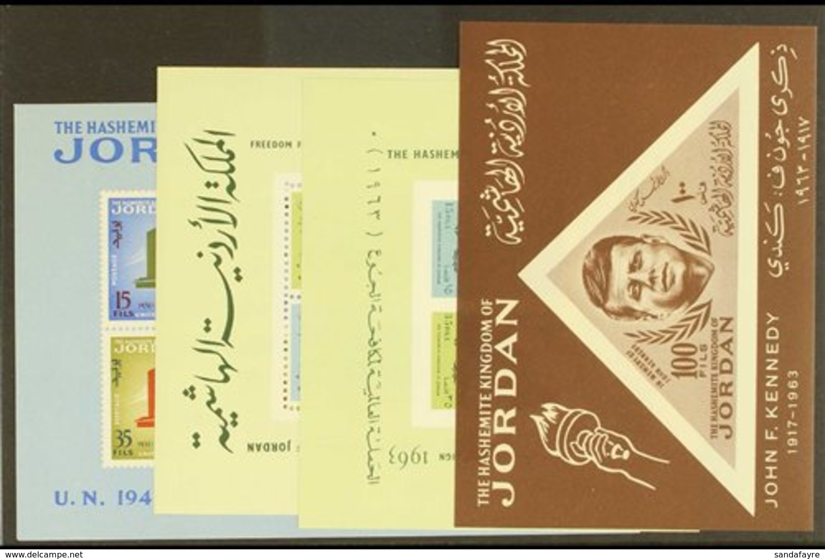 \Y 1963-1967 MINI-SHEETS.\Y Superb Never Hinged Mint All Different Miniature Sheets, Includes 1963 UN, 1964 Kennedy & Ol - Jordanie