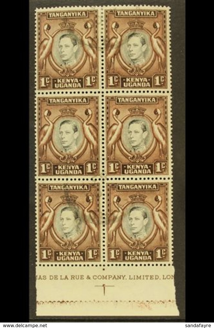 \Y 1938-54\Y 1c Perf 13¼ With RETOUCHED VALUE TABLET Variety, SG 131ad, In A Very Fine Used Positional Block Of Six With - Vide