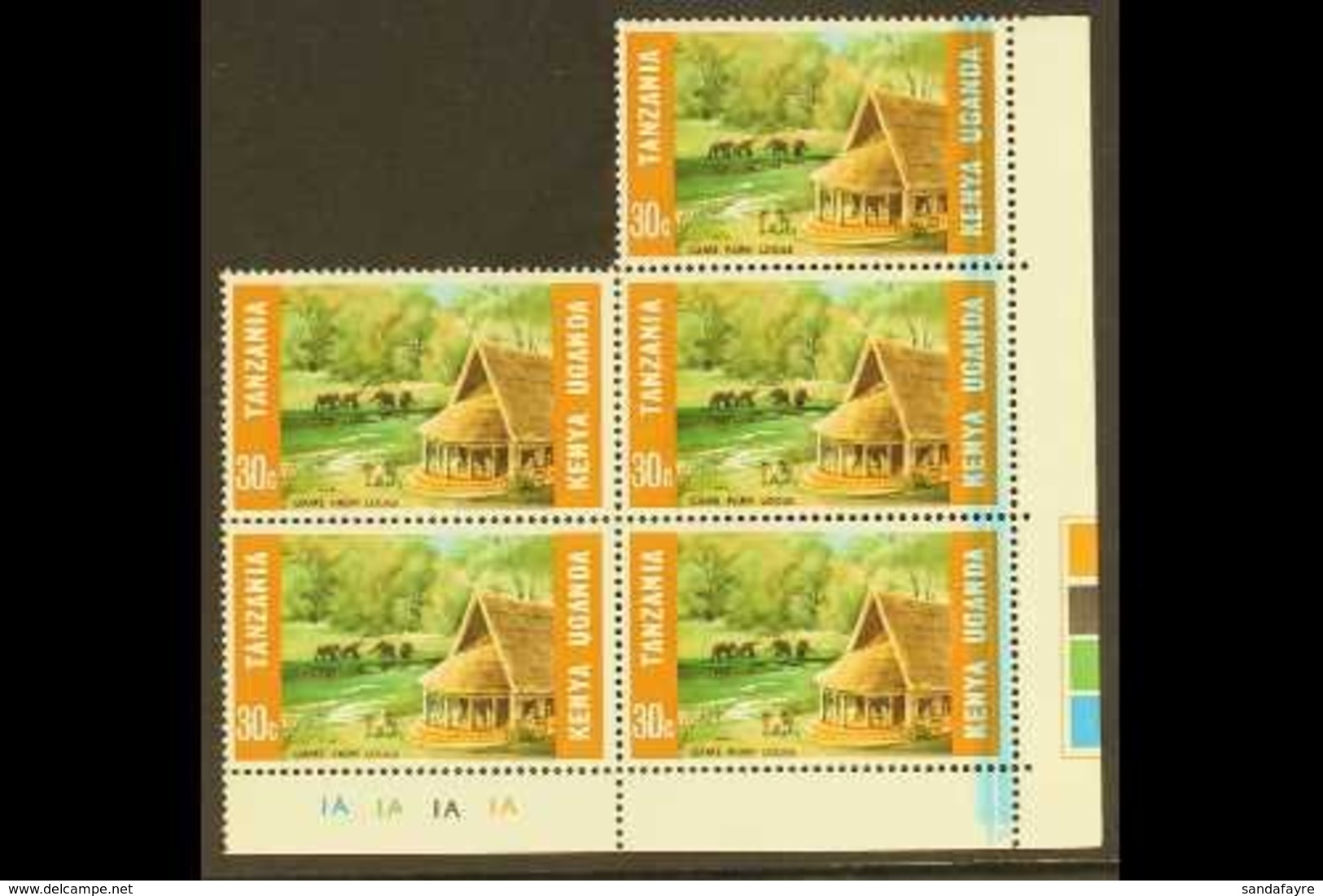 \Y 1966\Y 30c Tourism, SG 223, Superb Never Hinged Mint Lower Right Corner BLOCK Of 5 With Three Stamps Showing Spectacu - Vide