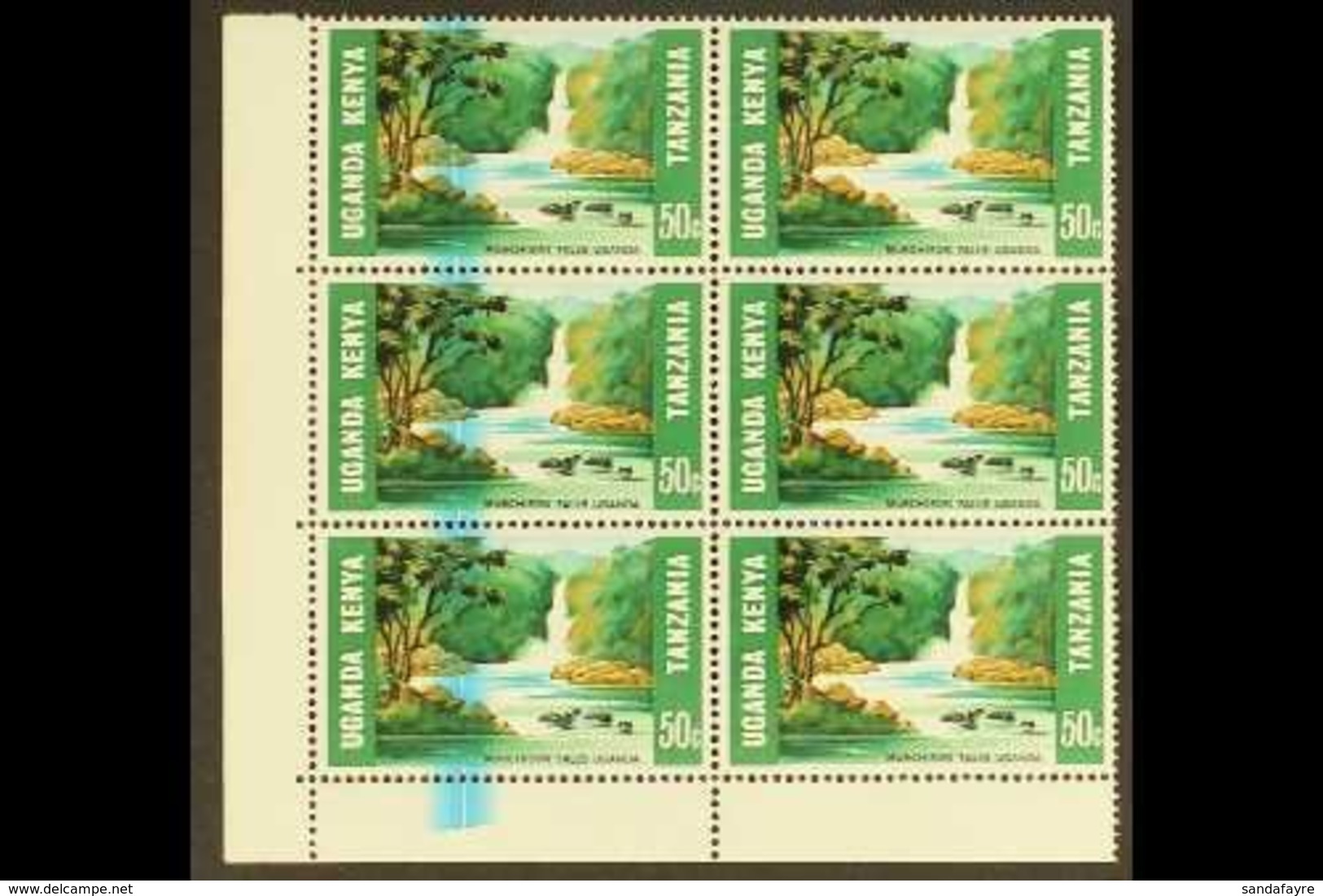 \Y 1966\Y 50c Tourism, SG 224, Superb Never Hinged Mint Lower Left Corner BLOCK Of 6 With Three Stamps Showing Spectacul - Vide