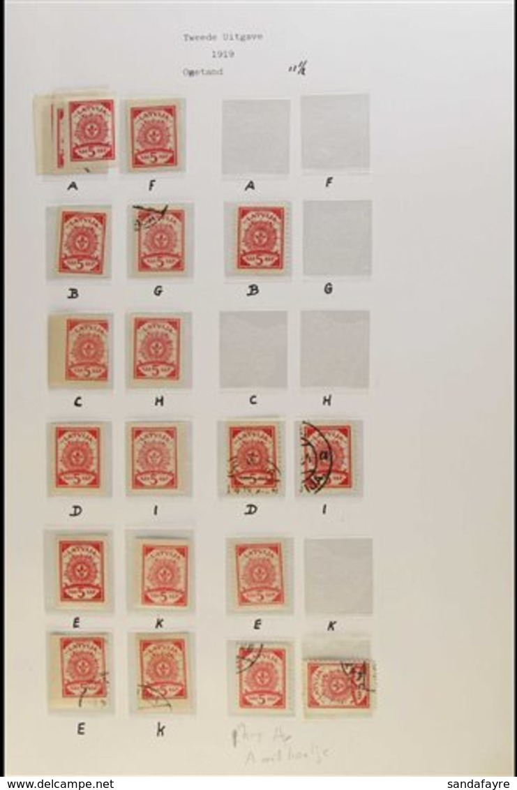 \Y 1918 TO 1921 FIRST DESIGNS - A SPECIALISTS COLLECTION.\Y A Spectacular Collection On 34 Pages Of Mint And Used Stamps - Lettonie